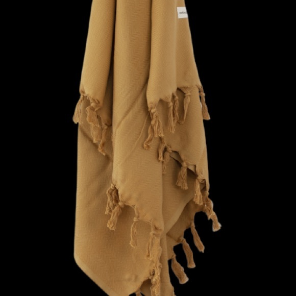 Signature Turkish Towel/Throw - Mustard - Picture 2 of 2